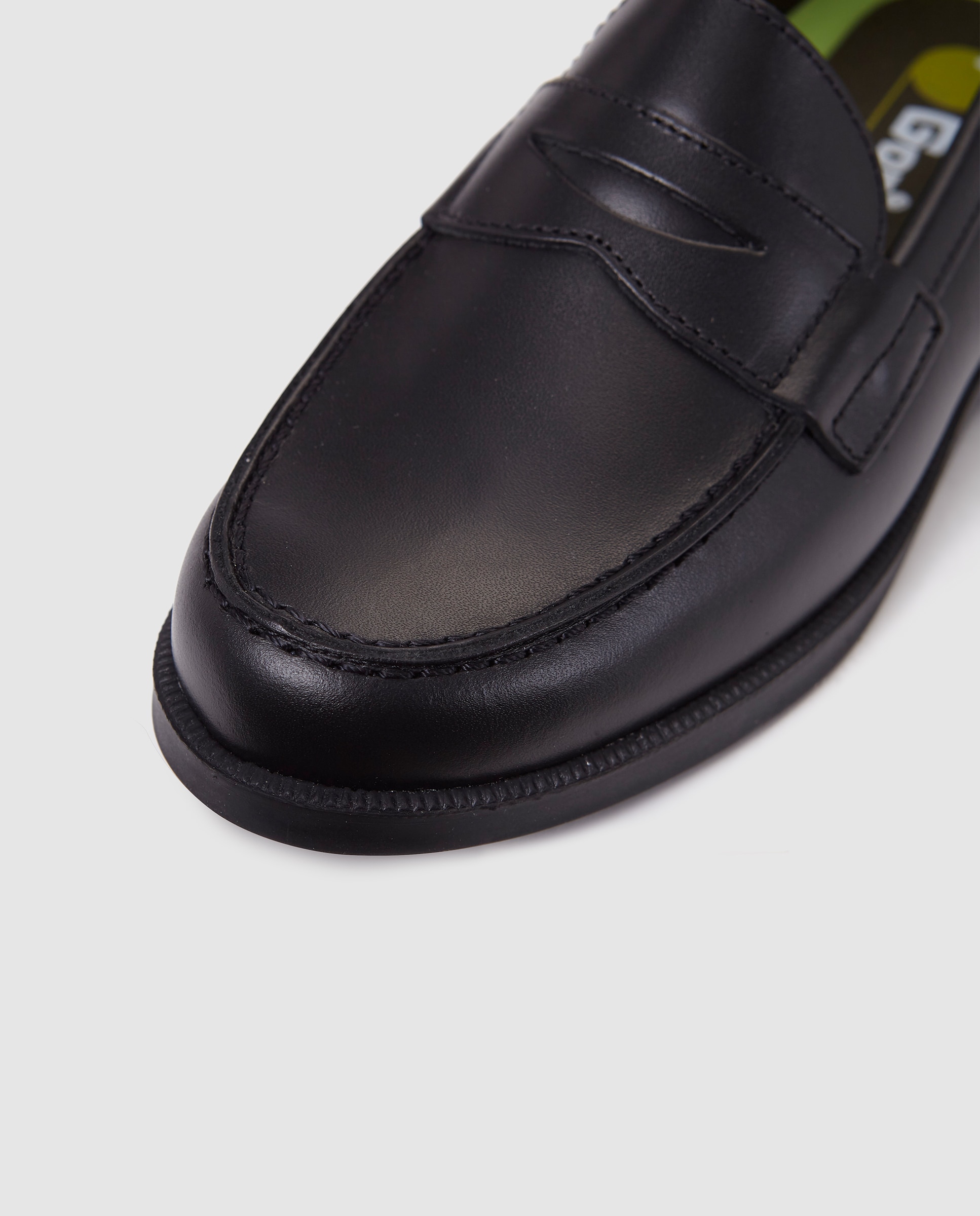 Mocassins de menino Gloria de pele em preto Preto-5