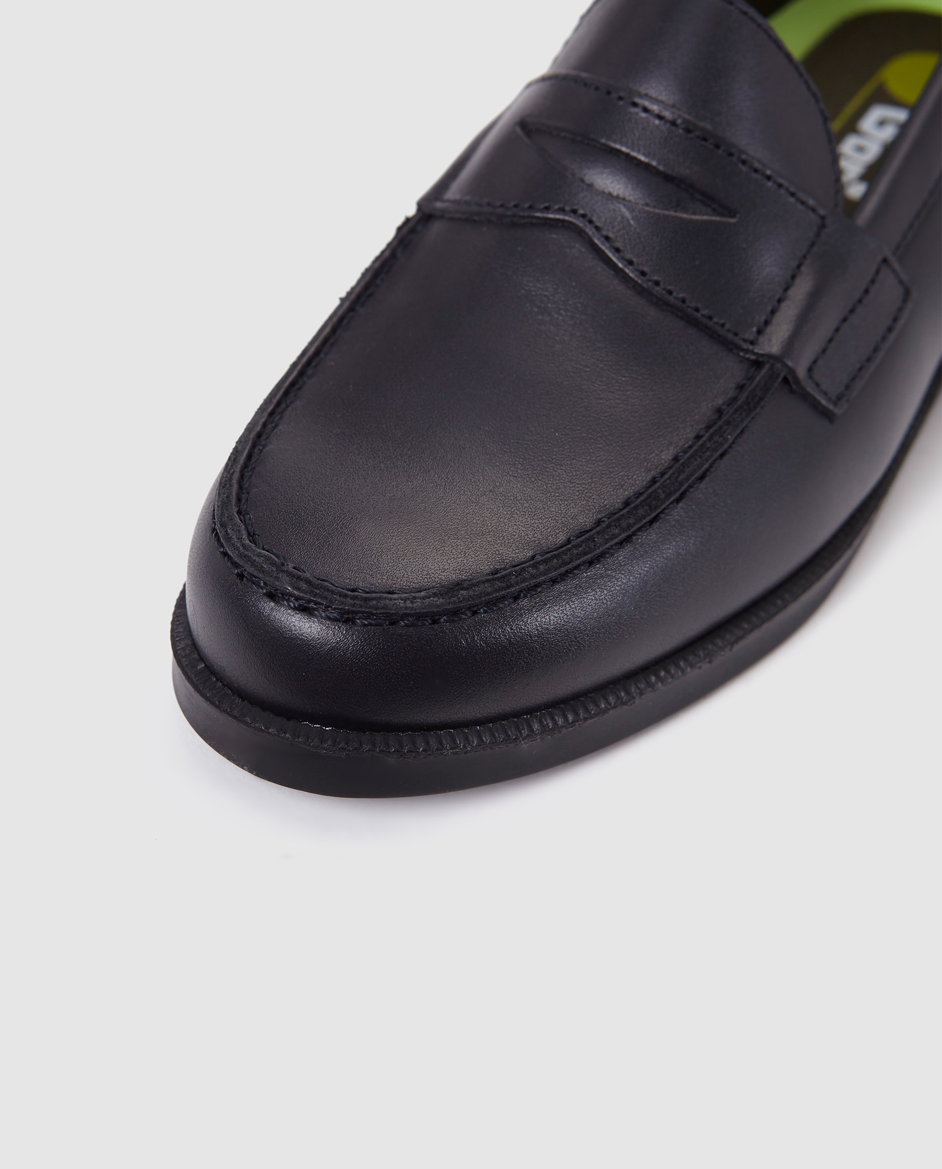 Mocassins de menino Gorila em pele de cor azul Azul-marinho-5