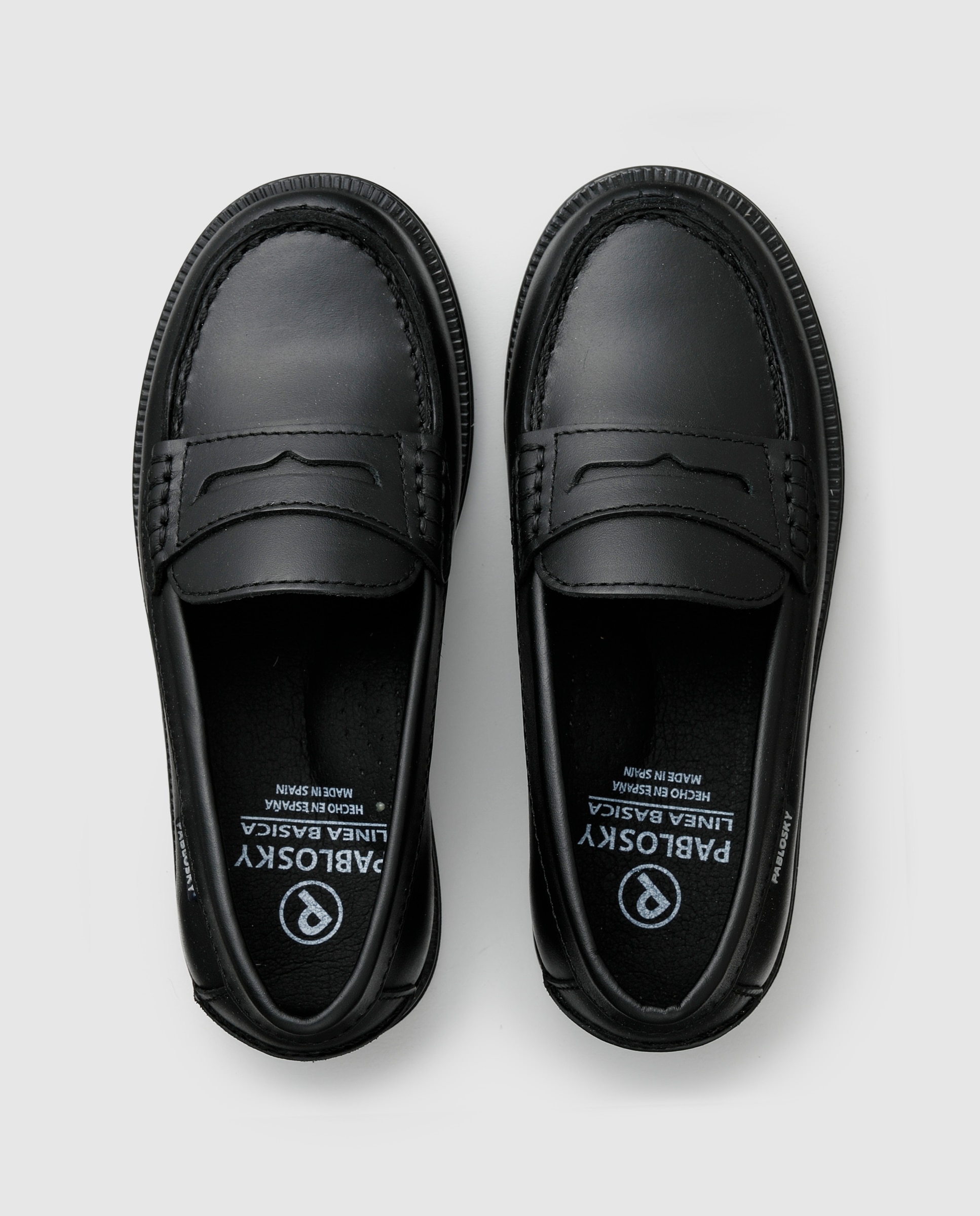 Mocassins de menino Pablosky de pele pretos Preto-4