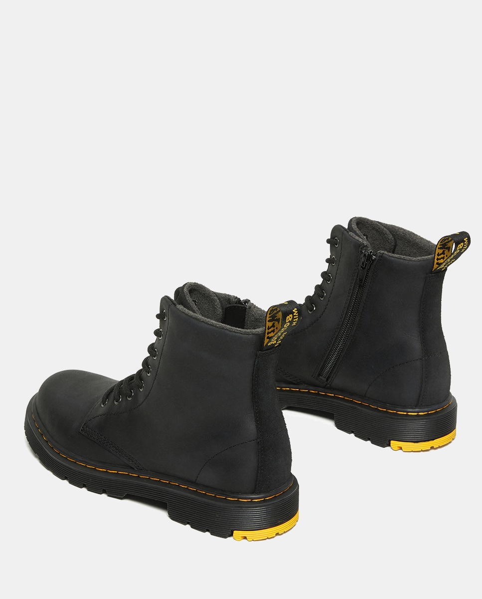 Botas com Pespontos e Fecho de Correr Interior - Preto Dr. Martens Preto-2