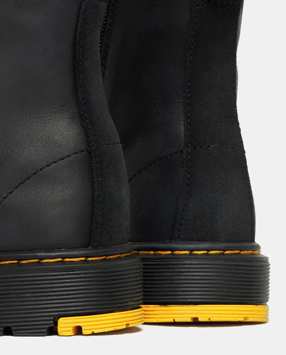 Botas com Pespontos e Fecho de Correr Interior - Preto Dr. Martens Preto-5