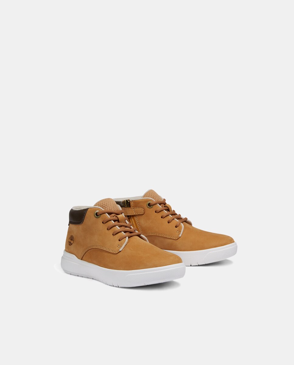 Botas com Fecho de Correr Lateral, Atacadores e em Nobuck - Amarelo Timberland Amarelo-2