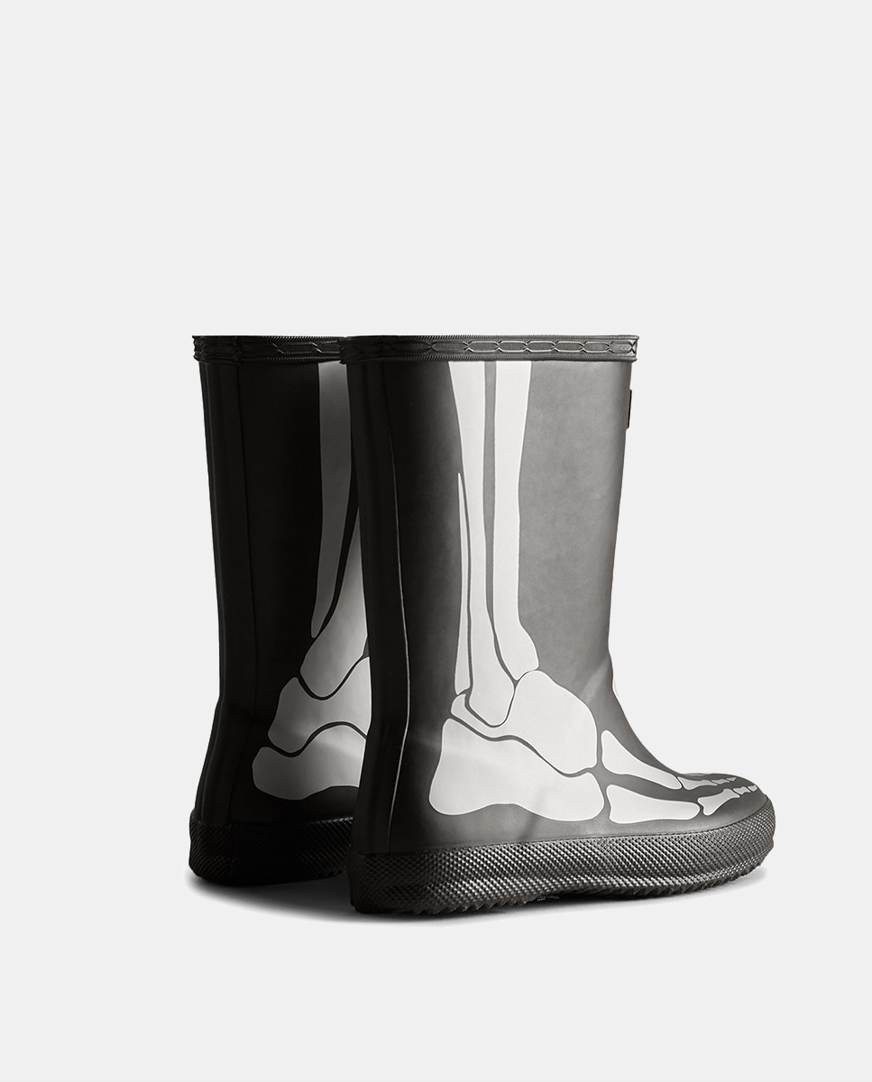 Galochas Classic Metallic Skeleton de Crianças Hunter Preto-2