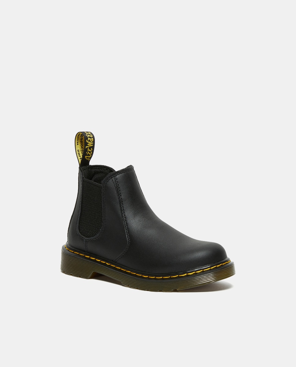 Botas Chelsea 2976 de Criança em Pele Softy T Dr. Martens Preto-1