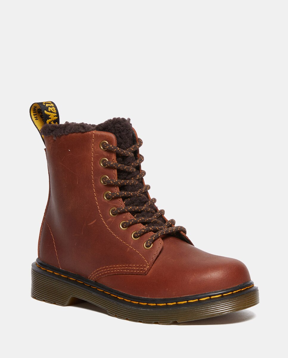 Botas 1460 Serena de Criança em Pele Dr. Martens Camel-2