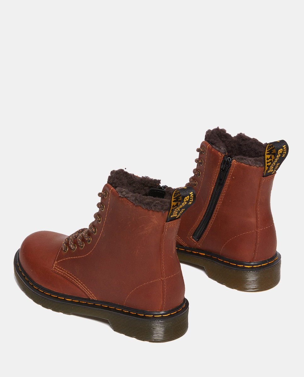 Botas 1460 Serena de Criança em Pele Dr. Martens Camel-4