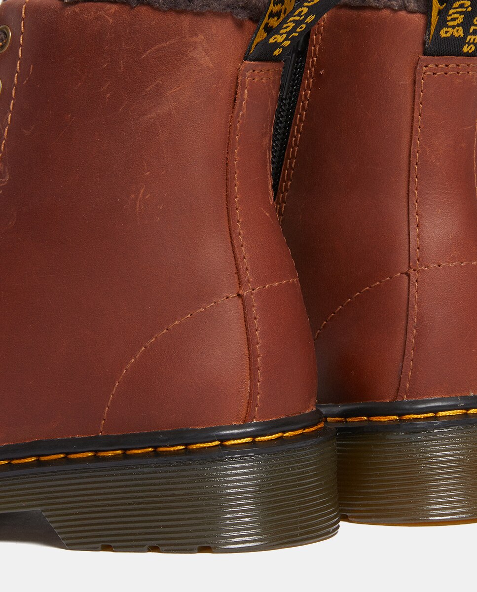 Botas 1460 Serena de Criança em Pele Dr. Martens Camel-8