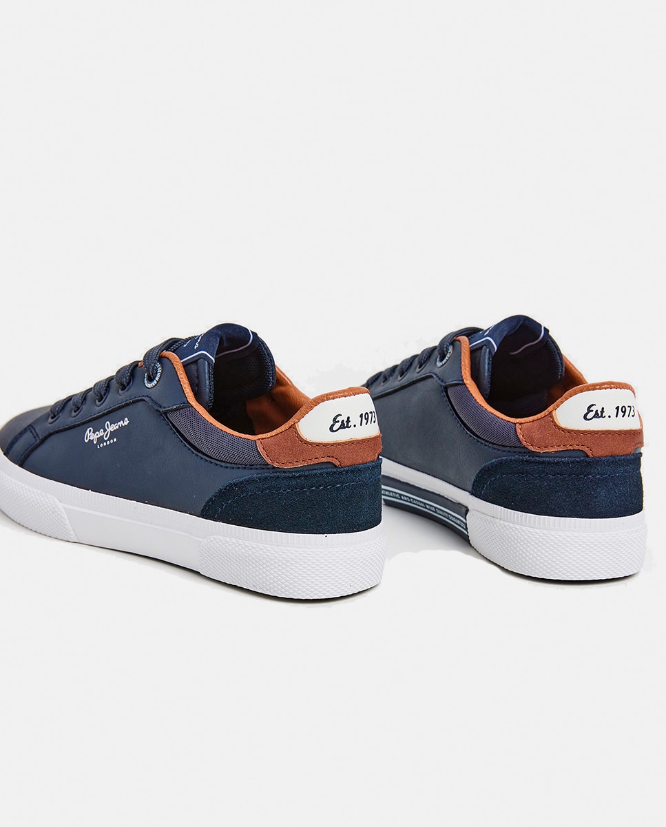 Sapatilhas de tenis básica Kenton Court infantis Pepe Jeans Azul-marinho-4