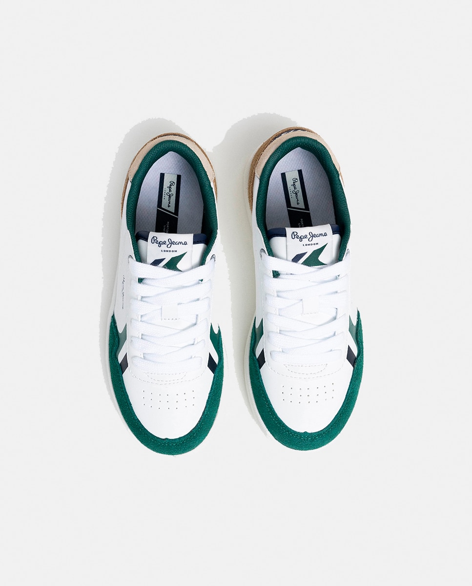 Sapatilhas de Ténis Retro com Detalhes Coloridos Pepe Jeans Verde Azeitona-2