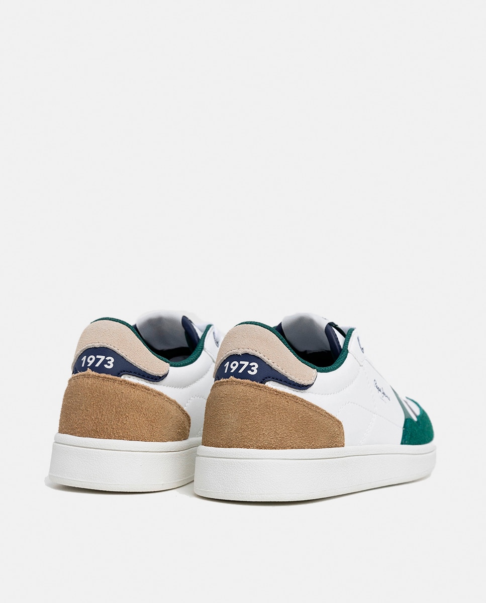 Sapatilhas de Ténis Retro com Detalhes Coloridos Pepe Jeans Verde Azeitona-4