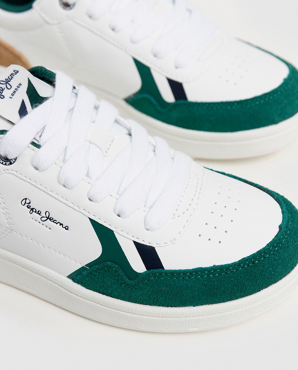 Sapatilhas de Ténis Retro com Detalhes Coloridos Pepe Jeans Verde Azeitona-5