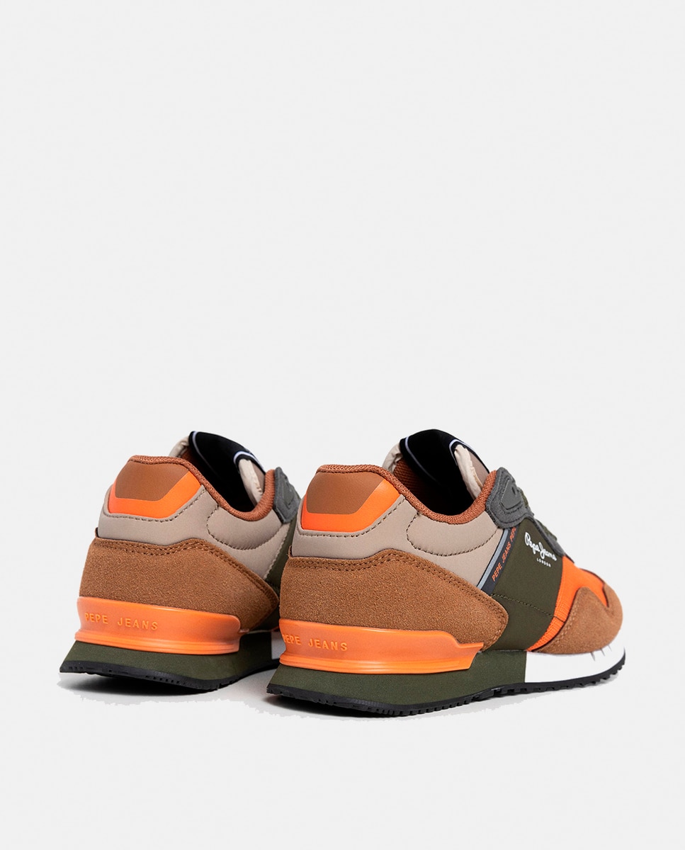 Zapatilla moderna running London de niño multicolor - Pepe Jeans - Naranja teja Naranja teja-4