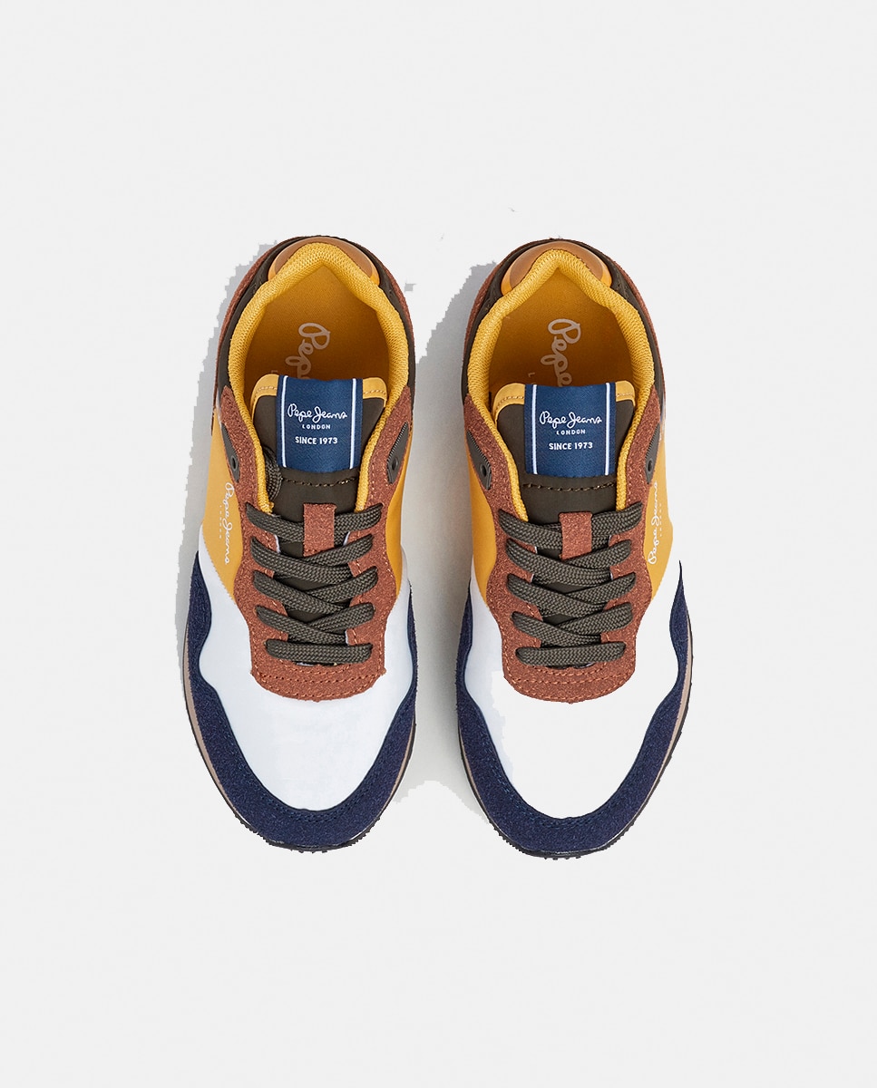 Sapatilhas London Berg em Combinação de Material e Cor Azul-marinho-2