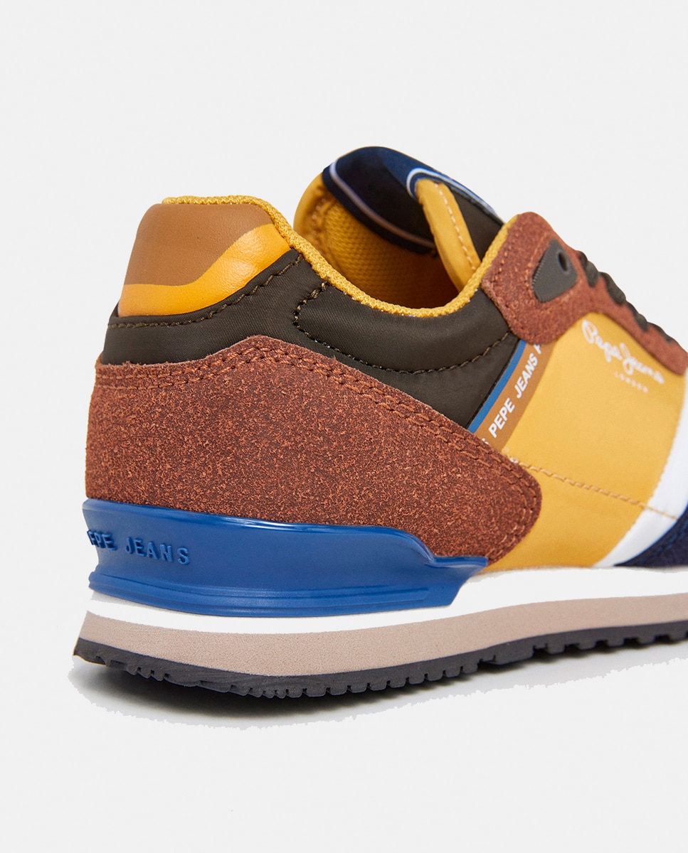 Sapatilhas London Berg em Combinação de Material e Cor Azul-marinho-4