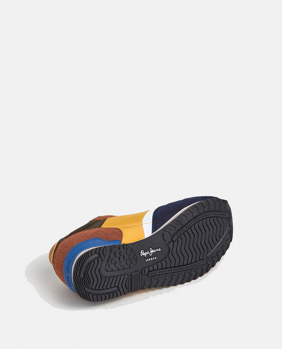 Sapatilhas London Berg em Combinação de Material e Cor Azul-marinho-6