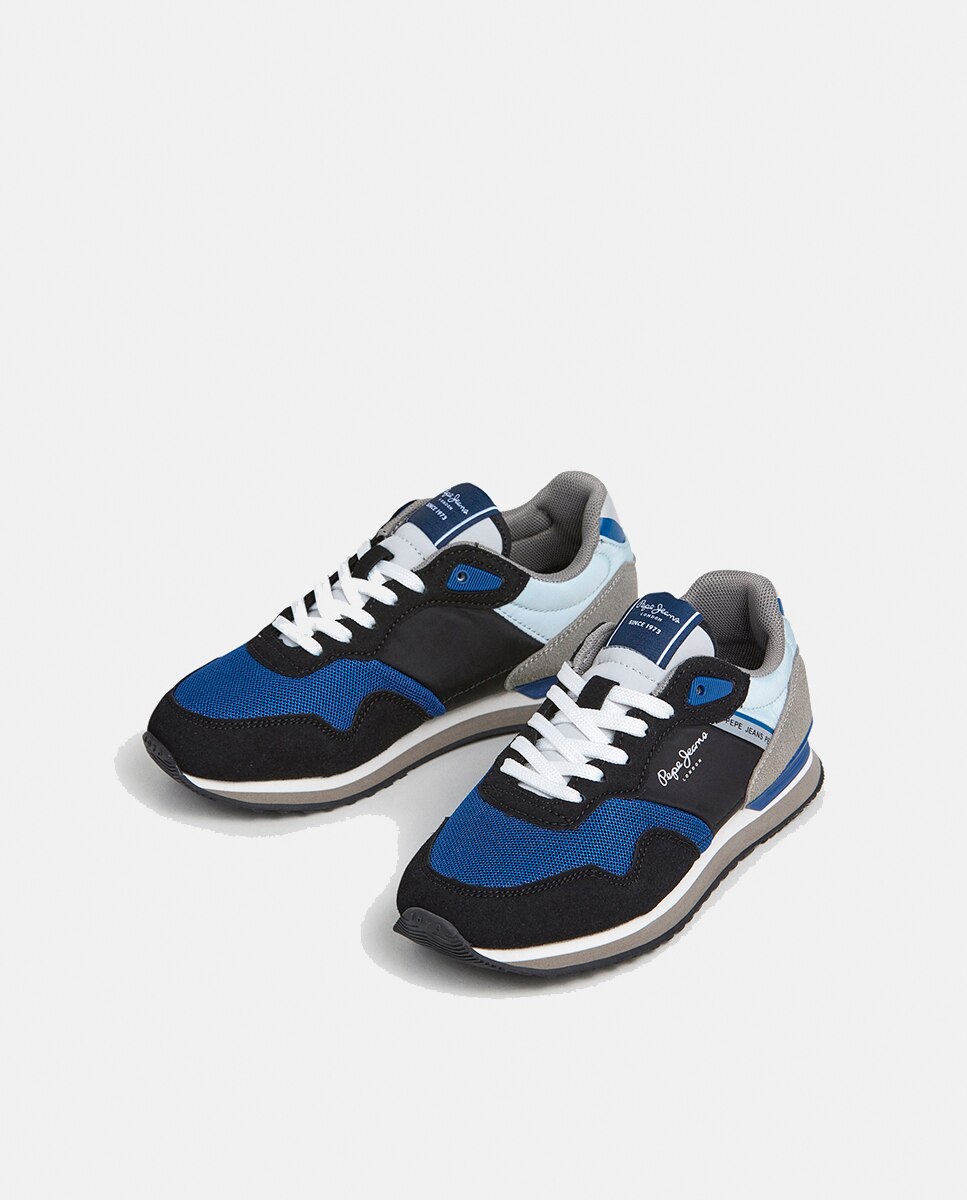 Sapatilhas London City em Combinação de Material e Cor Pepe Jeans Multicolor-3