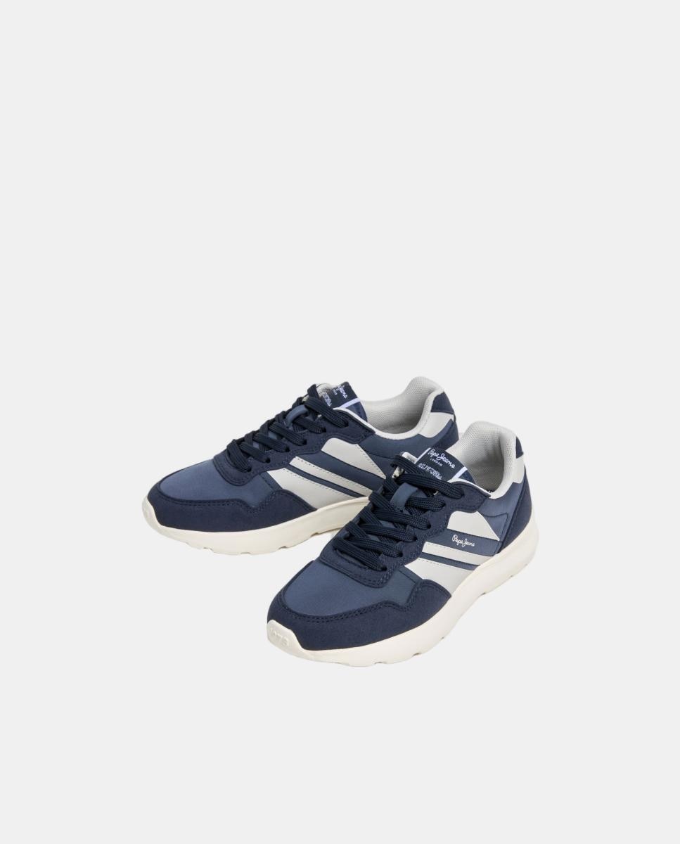 Sapatilhas com Combinações de Cores e Materiais Pepe Jeans Azul-marinho-3
