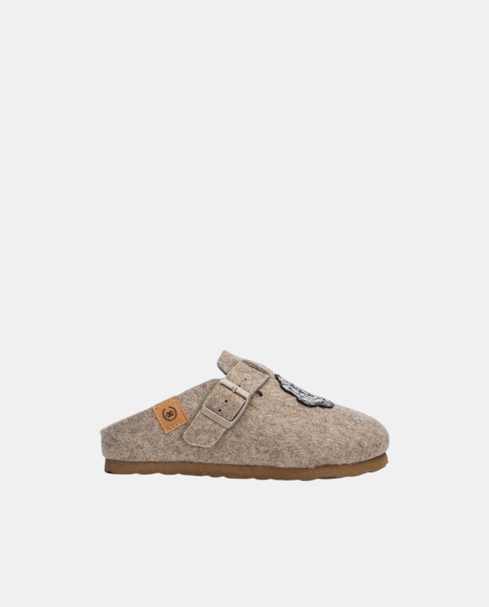 Zapatillas de niño de casa textil - Marrón topo Marrón topo-1