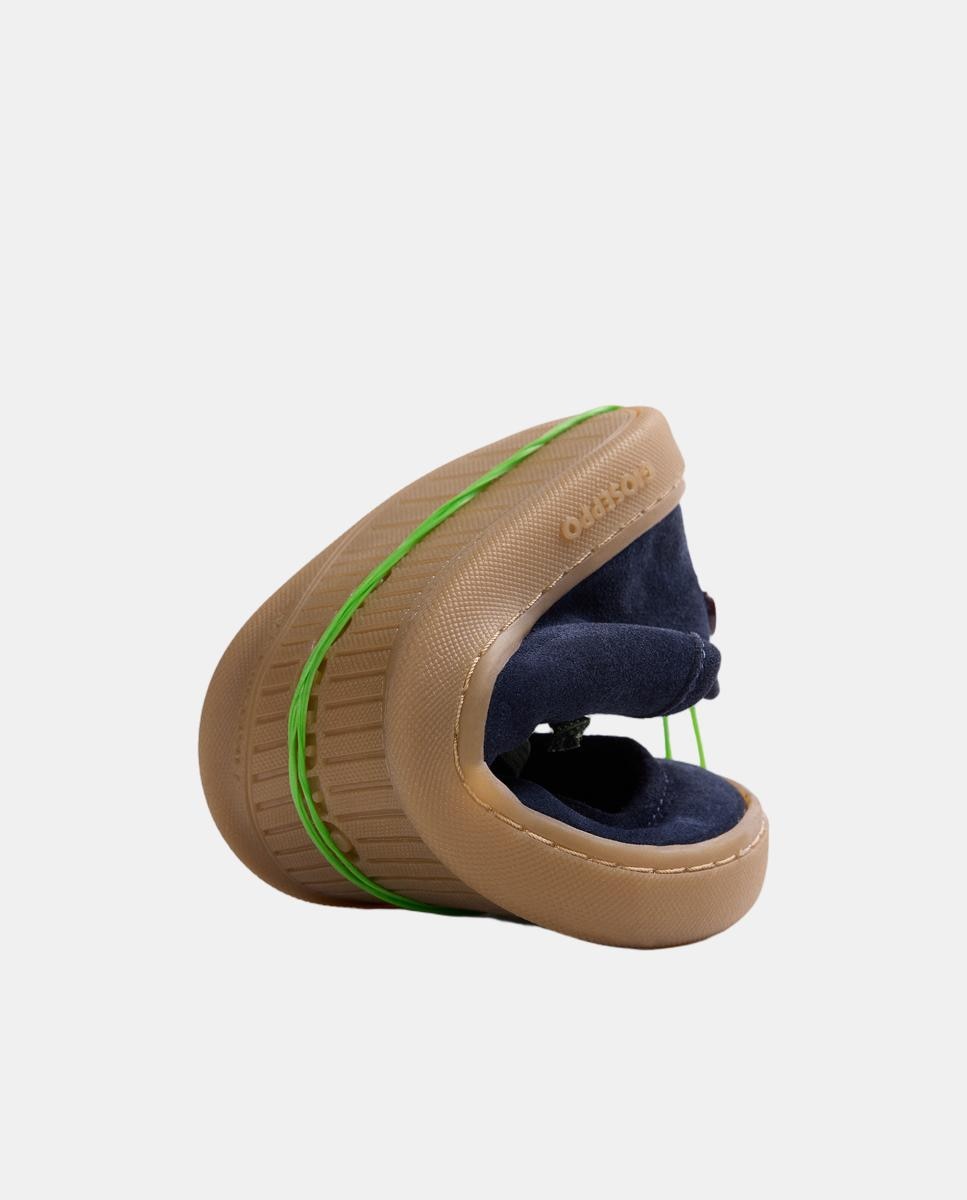 Mocassins Náuticos Barefoot em Pele Azul-marinho-5