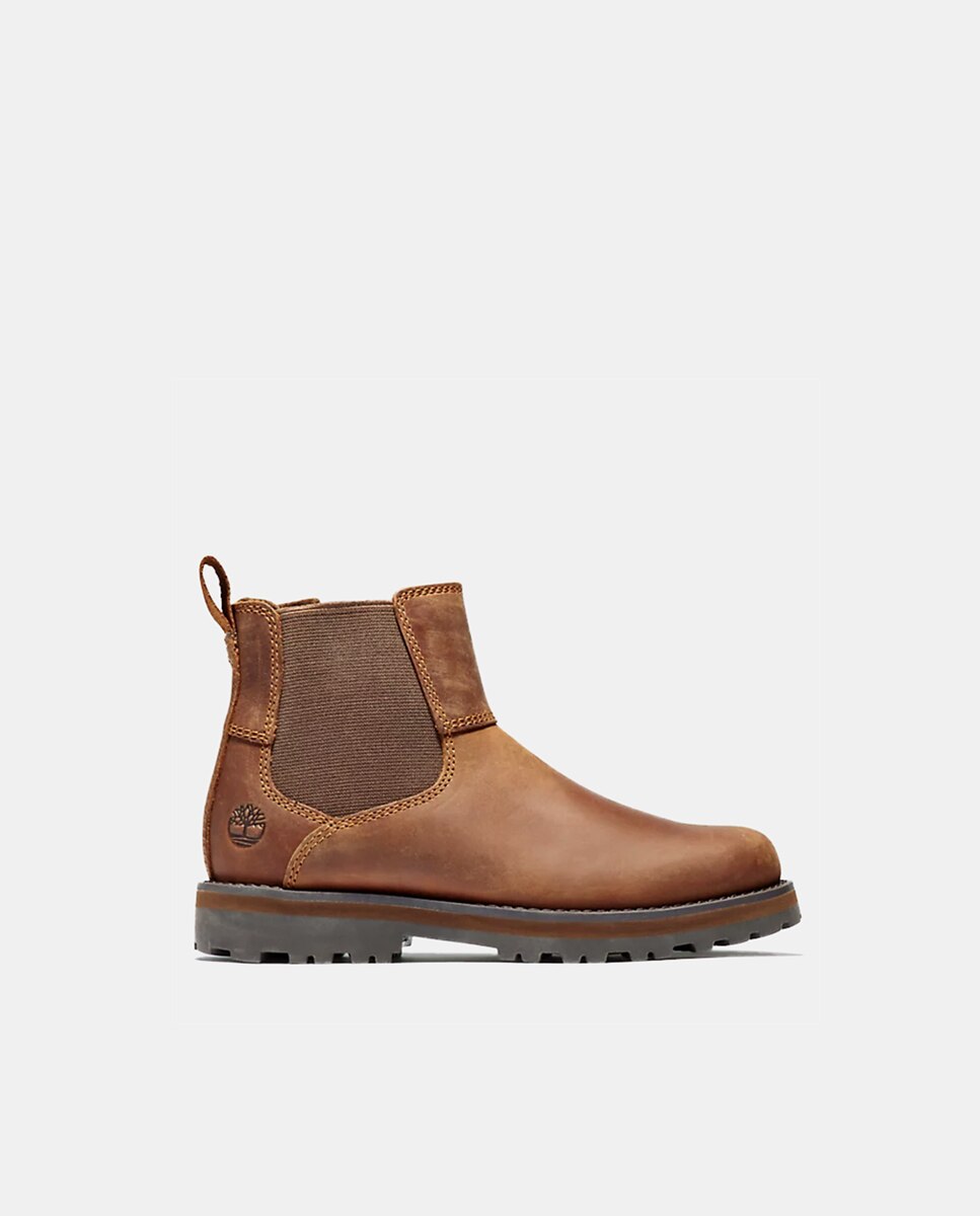 Botas de criança tipo Chelsea castanhas Castanho-1