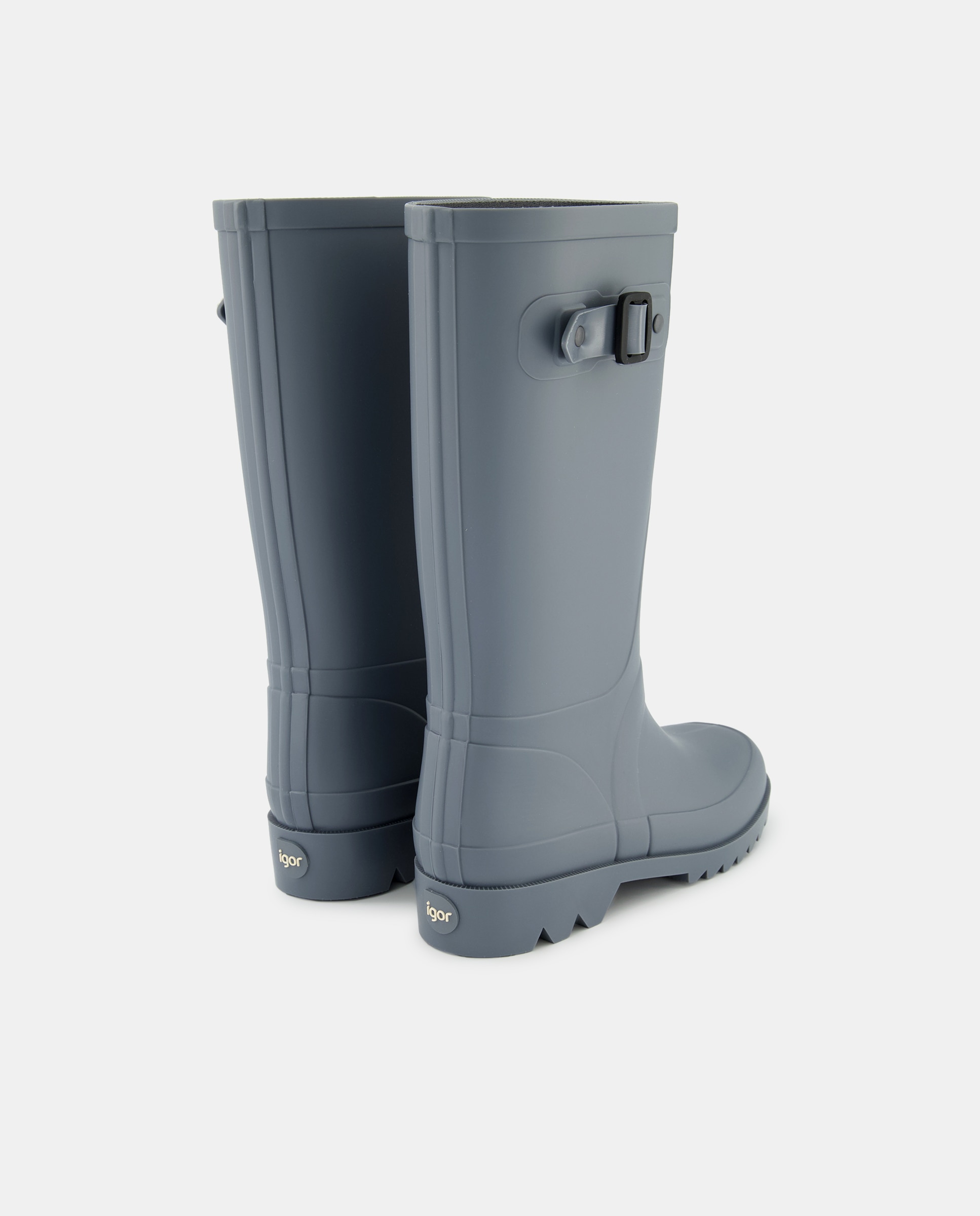 Botas de agua de niño en con hebilla lateral y suela track - Igor - Azul Azul-3