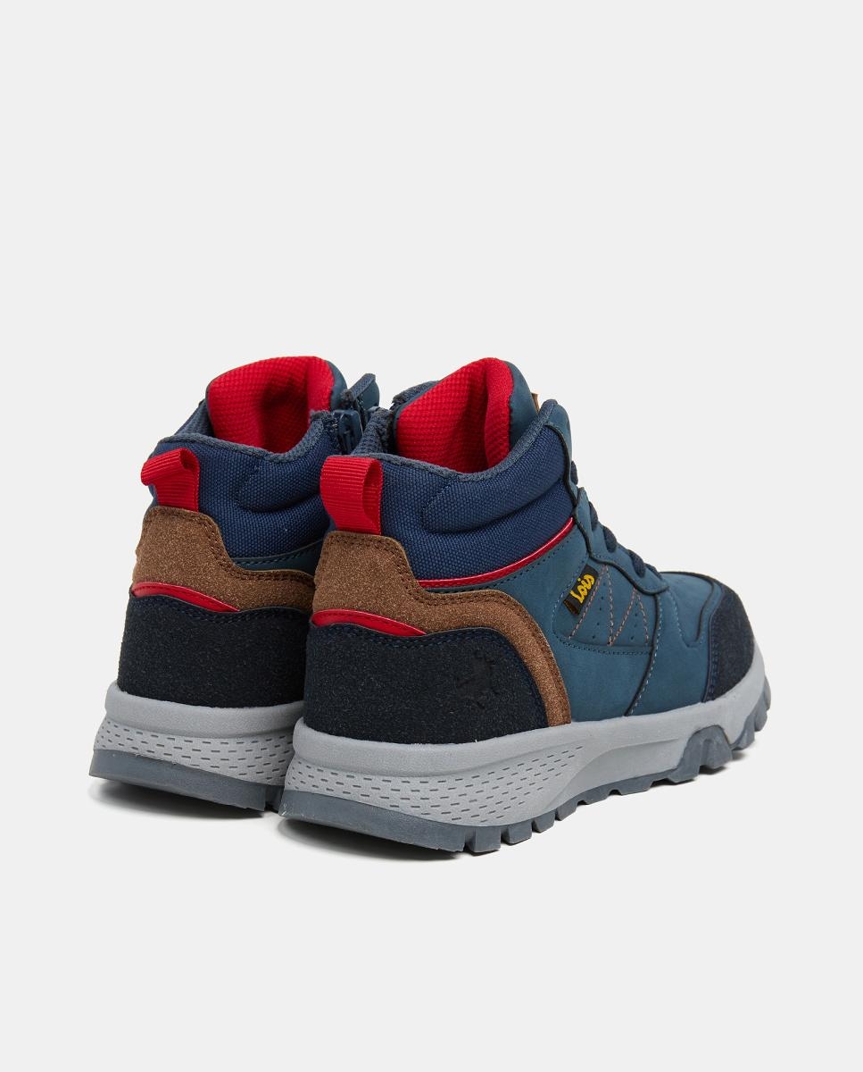 Botins Casual Outdoor com Fecho de Correr Interior Azul-marinho-3