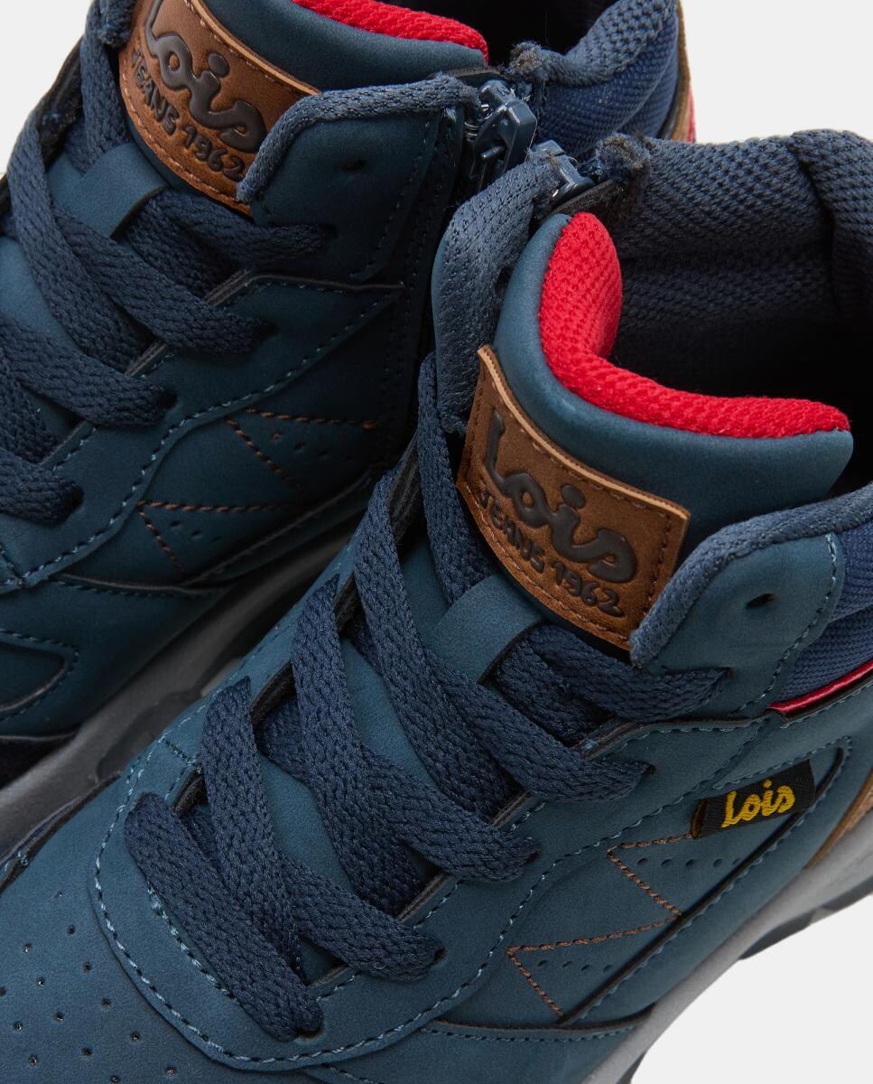 Botins Casual Outdoor com Fecho de Correr Interior Azul-marinho-5