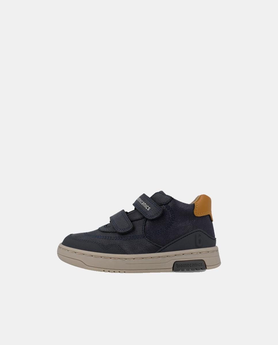 Botins de Criança em Pele com Fecho Duplo de Velcro Azul-marinho-2
