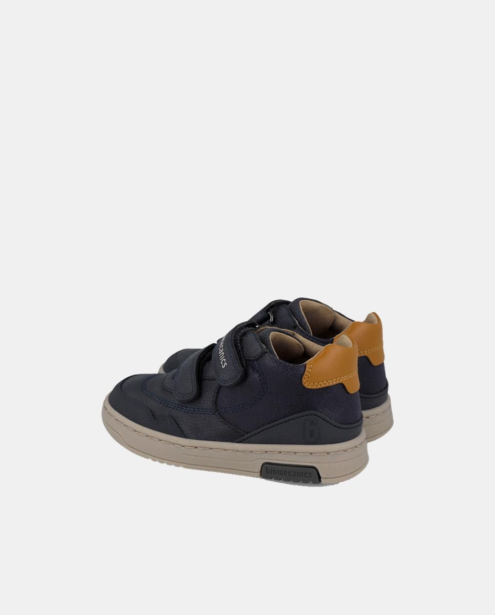 Botins de Criança em Pele com Fecho Duplo de Velcro Azul-marinho-3