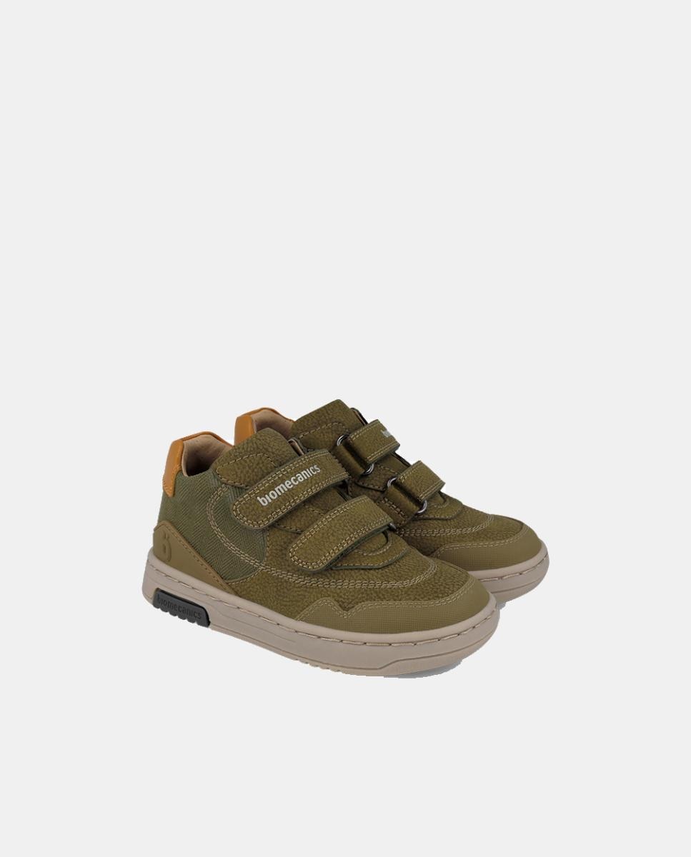 Botins de Criança em Pele com Fecho Duplo de Velcro Verde-5