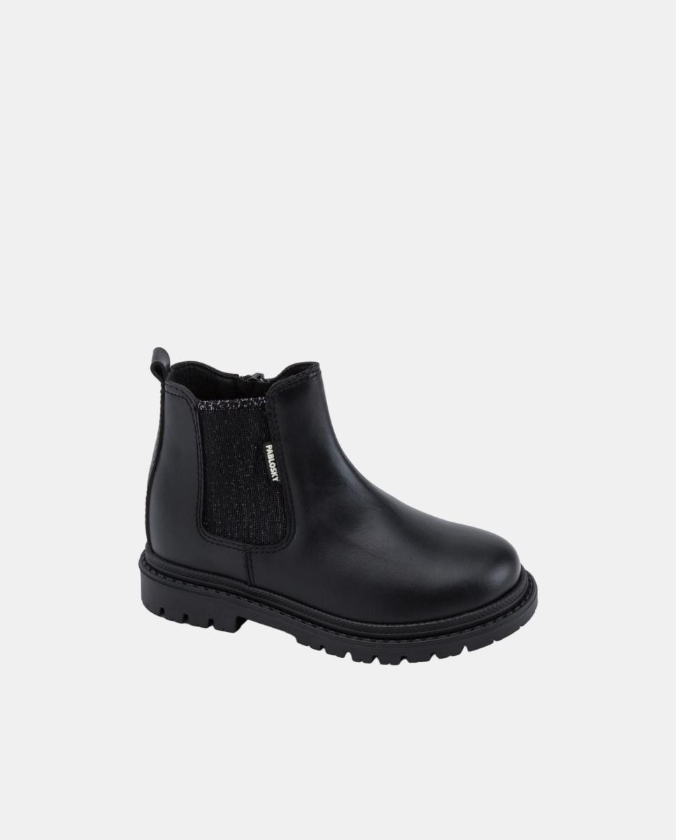 Bota de niño urbanas con cierre cremallera - Pablosky - Negros Negros-1