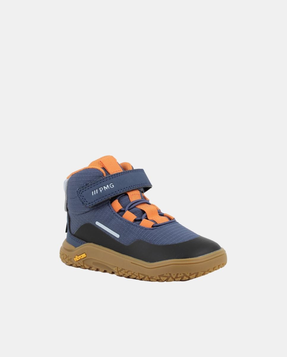 Zapatillas altas de chico con cierre con velcro y cordón elástico, forro de Goretex - Primigi - Azul oscuro Azul oscuro-3