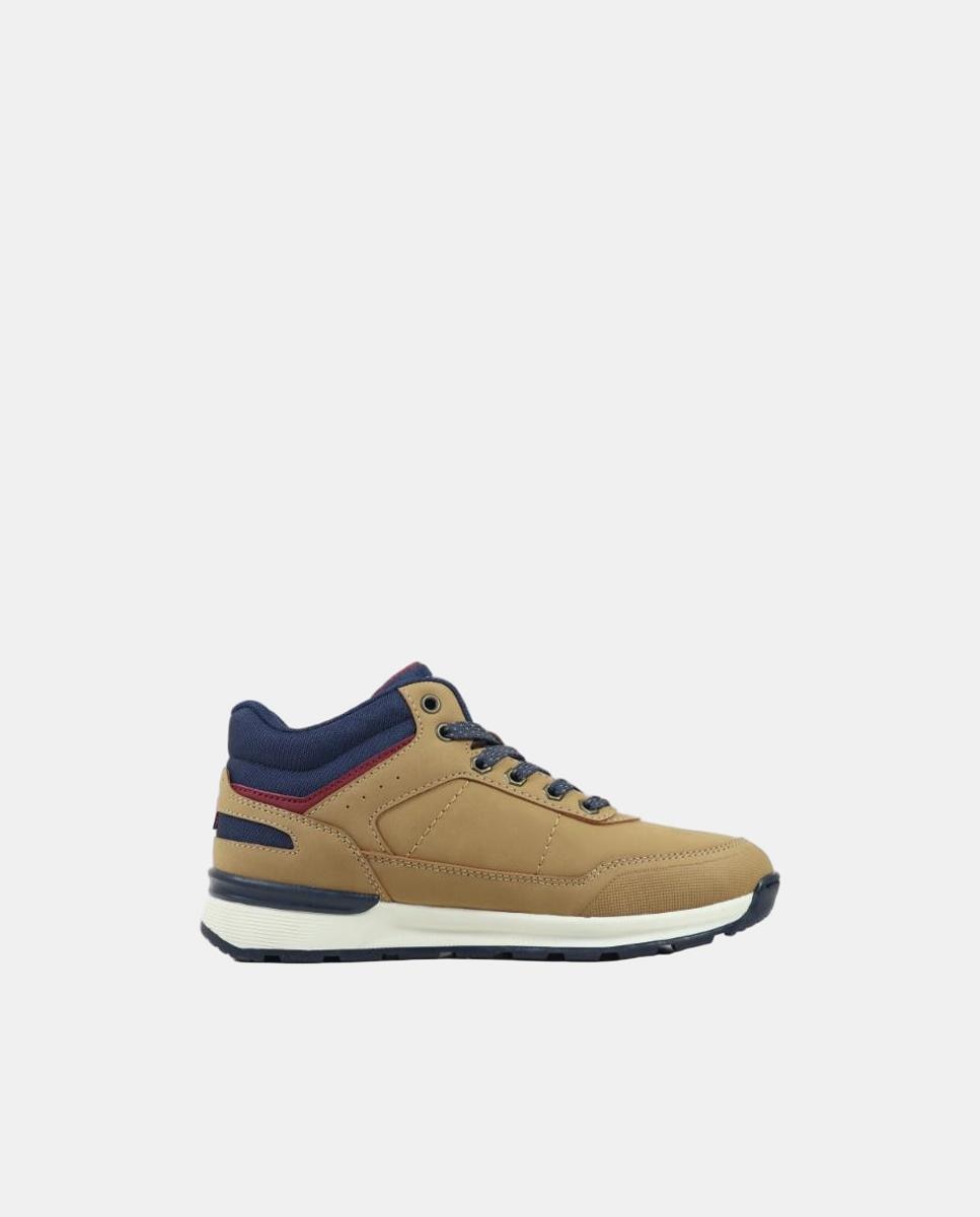 Bota com atacadores Amarelo Camel-3
