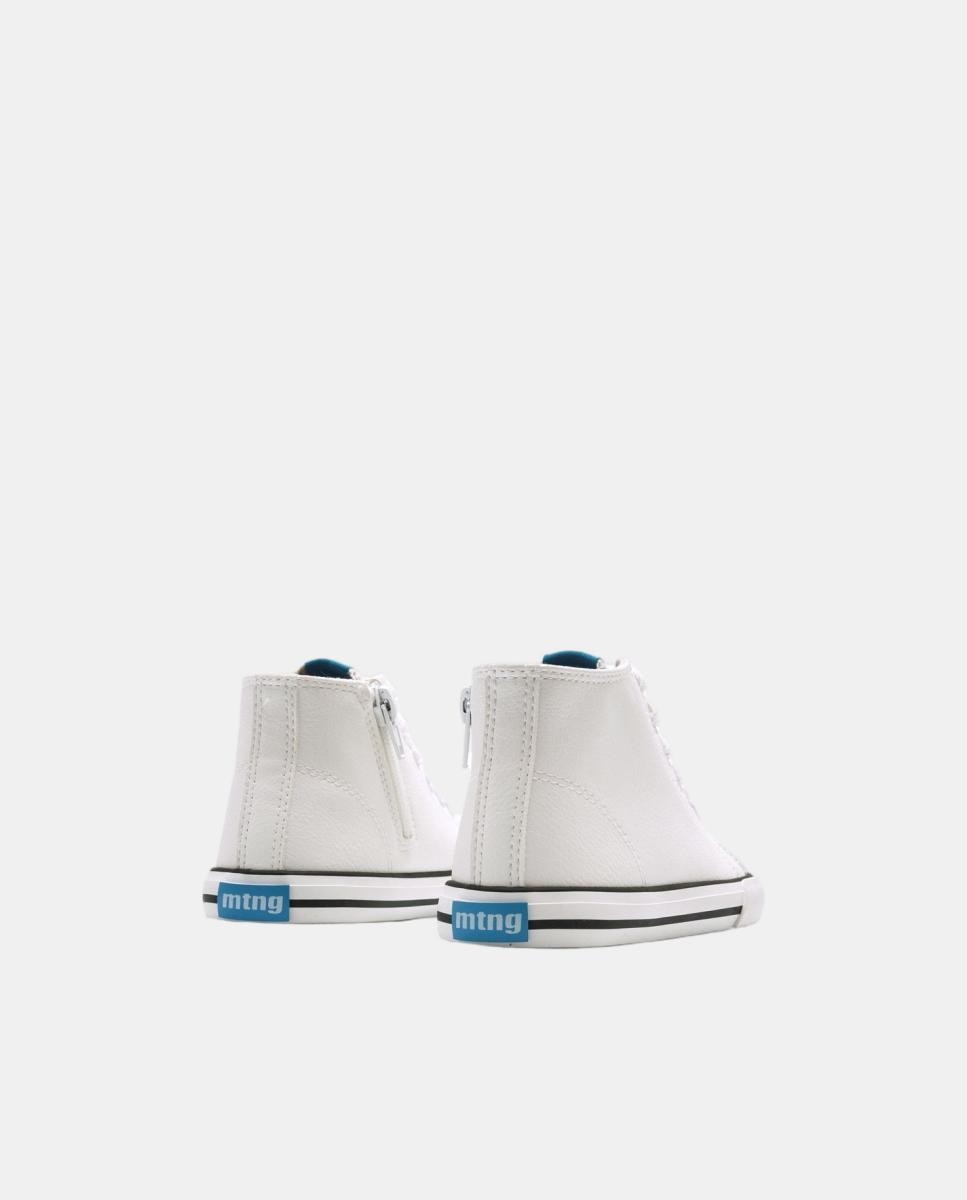 Sapatilhas em Polipele com Fecho de Correr Lateral MTNG Branco-3