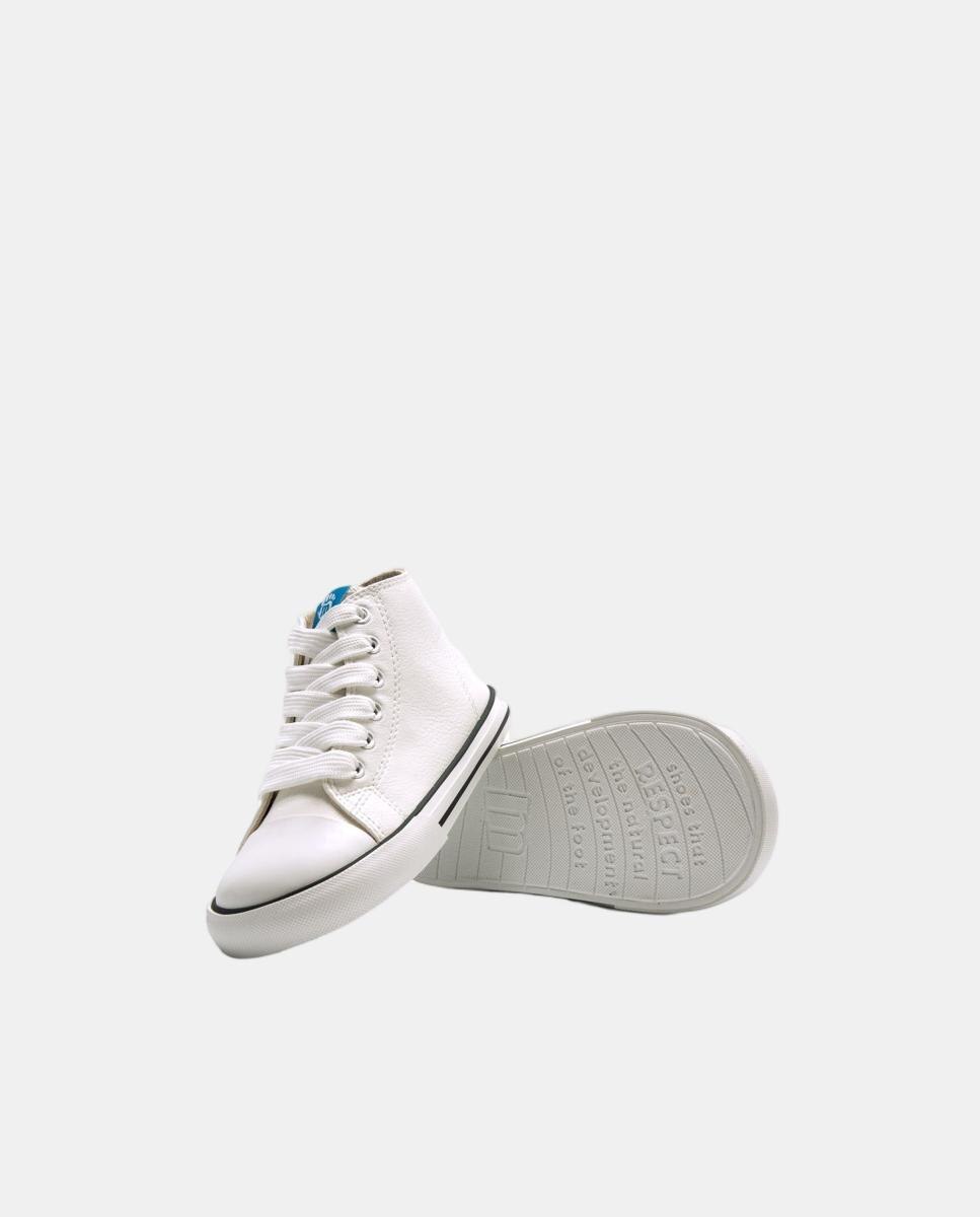 Sapatilhas em Polipele com Fecho de Correr Lateral MTNG Branco-4