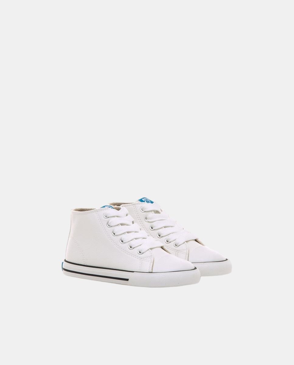 Sapatilhas em Polipele com Fecho de Correr Lateral MTNG Branco-5