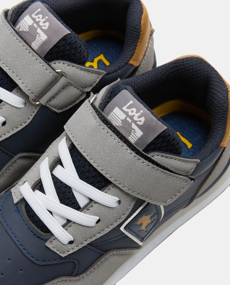 Sapatilhas Desportivas Tipo Running com Velcro e Elástico Cinzento-5