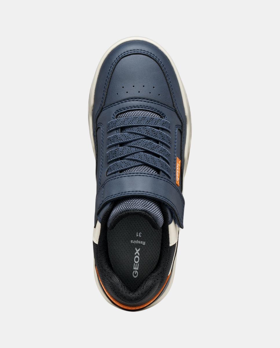 Sapatilhas de criança estilo urbano com velcro Geox Azul-escuro-5