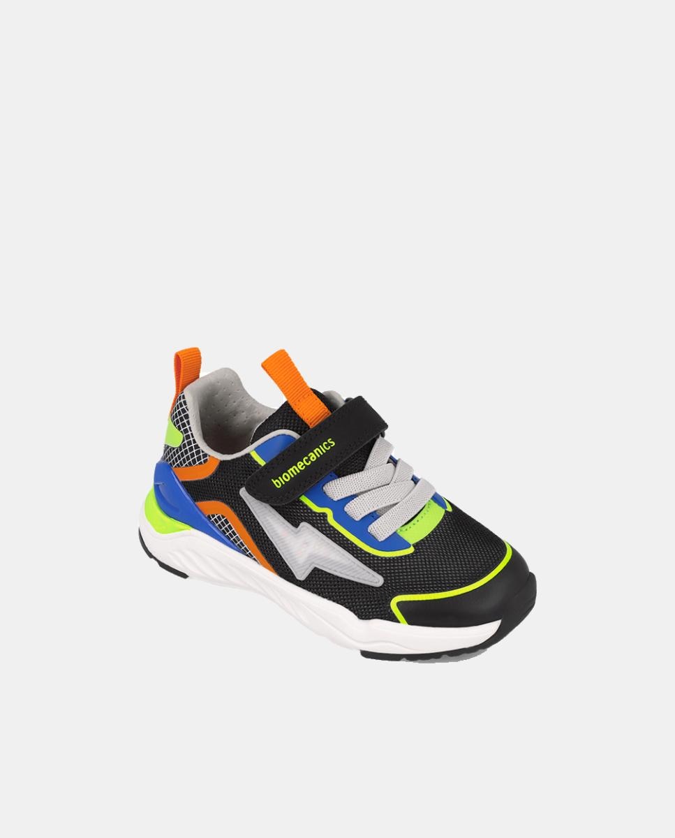 Deportivas de niña con puntera protegida de goma y cierre de velcro y elásticos. - Biomecanics - Negro Negro-4