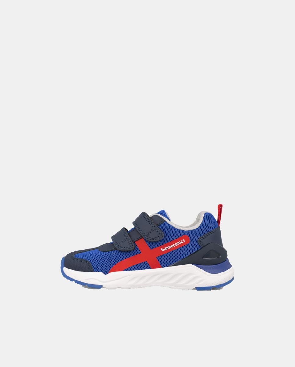 Sapatilhas para Criança com Biqueira Redonda e Fecho de Velcro Duplo. Azul-2