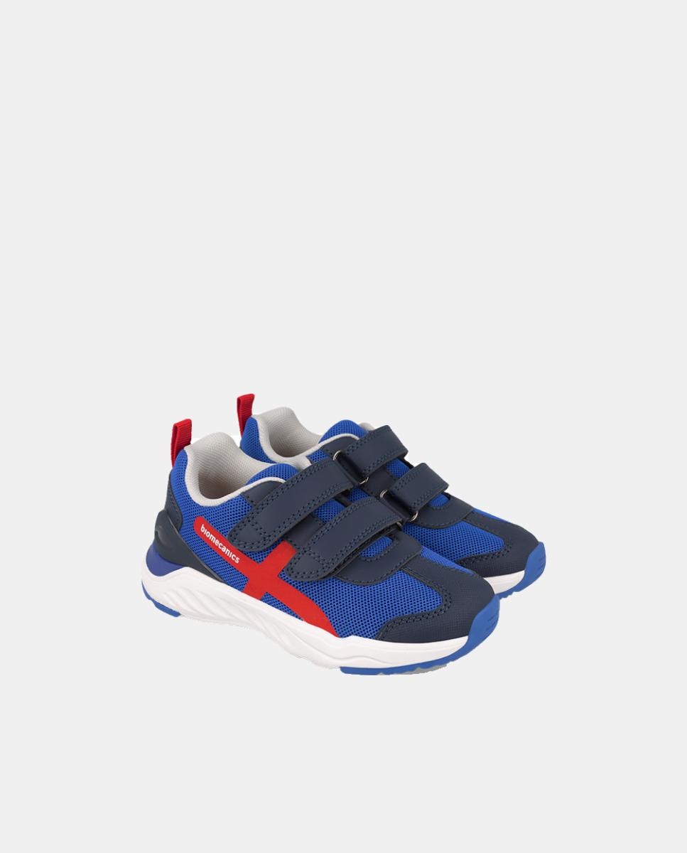 Sapatilhas para Criança com Biqueira Redonda e Fecho de Velcro Duplo. Azul-5