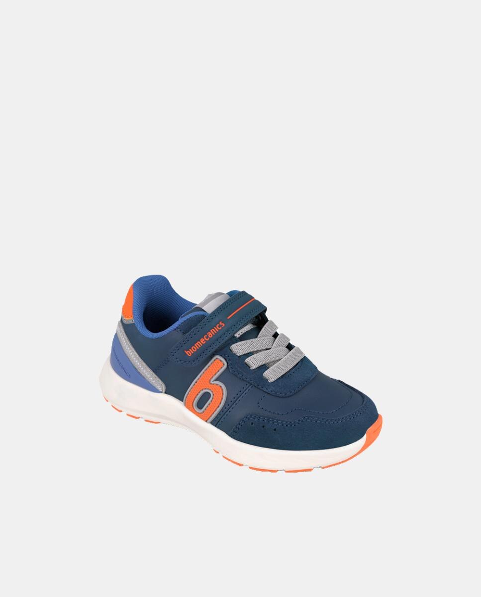 Deportivas de niño con puntera redonda y cierre de velcro con elásticos - Biomecanics - Azul marino Azul marino-4