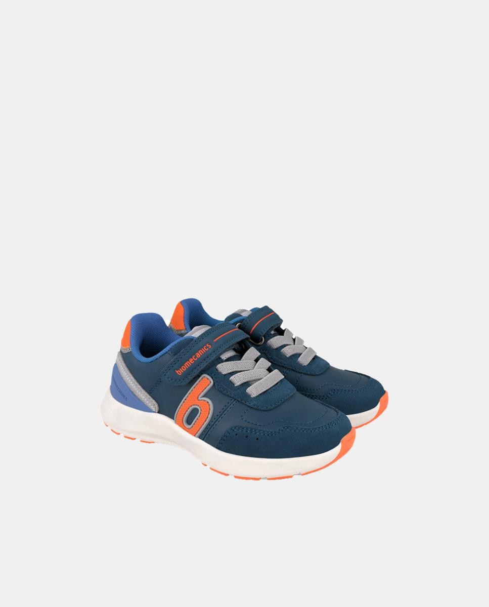 Deportivas de niño con puntera redonda y cierre de velcro con elásticos - Biomecanics - Azul marino Azul marino-5