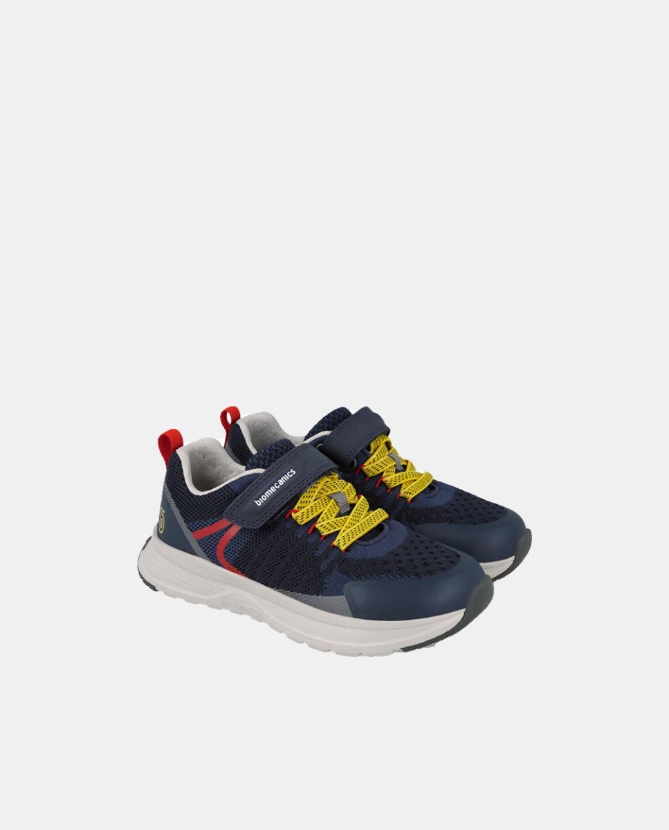 Sapatilhas para Criança com Biqueira Redonda e Fecho de Velcro com Elásticos Azul-marinho-5