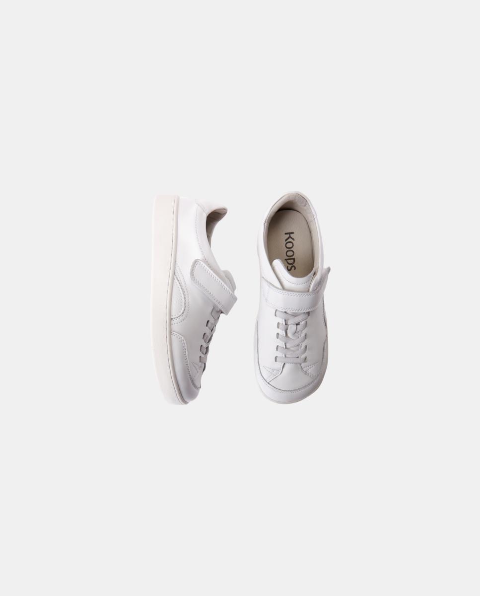 Sapatilhas em pele e sola rasa sem drop KOOPS Branco-8