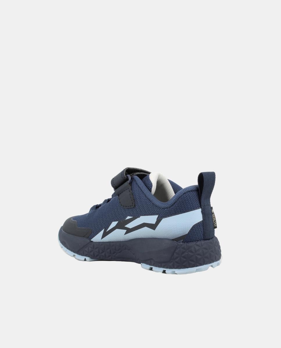 Sapatilhas com Fecho de Velcro e Atacadores Elásticos e Forro de Goretex Azul-2