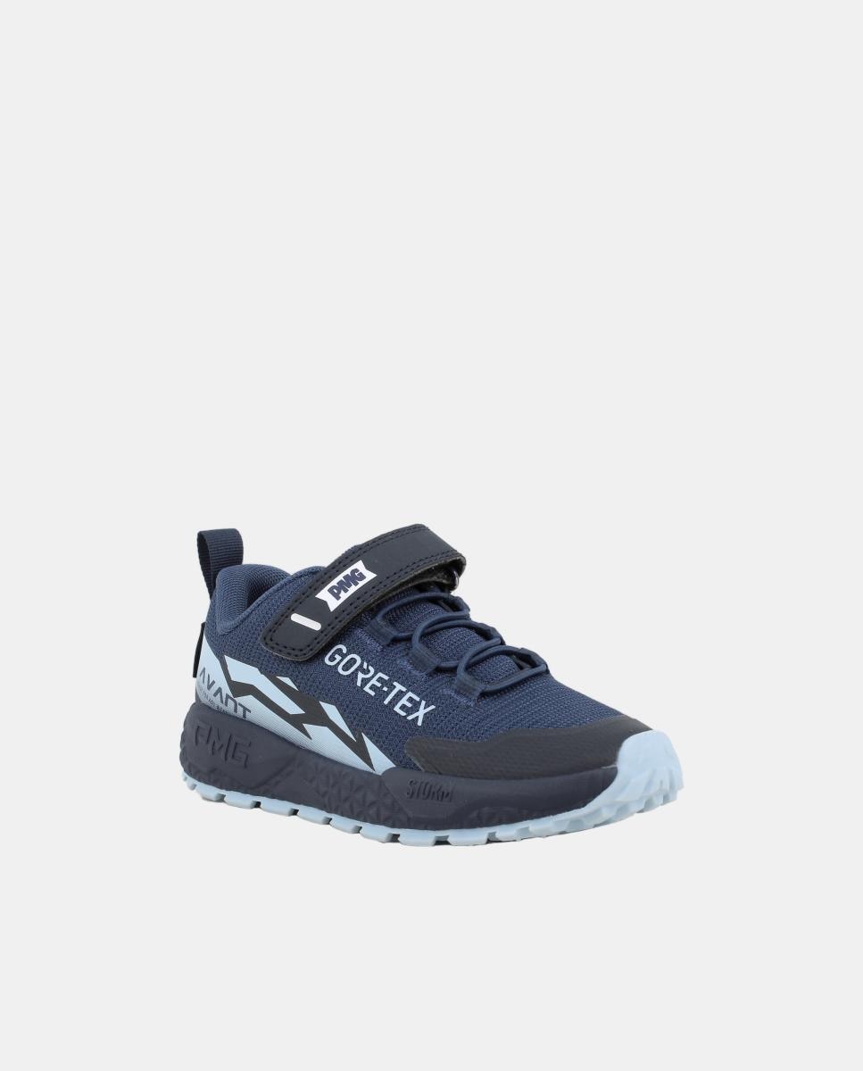 Sapatilhas com Fecho de Velcro e Atacadores Elásticos e Forro de Goretex Azul-3