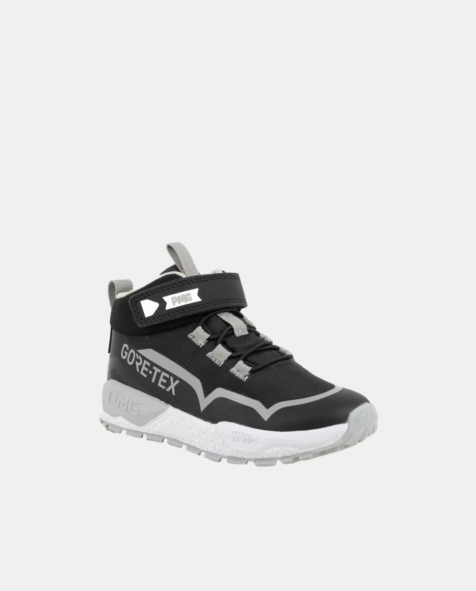 Zapatilla de chico, con cierre con velcro y cordón elástico, forro Goretex - Primigi - Negro Negro-3
