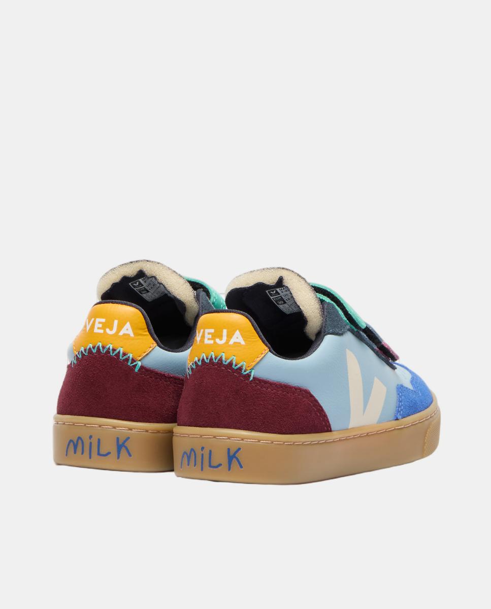 Sapatilhas em Couro, Colaboração com a Milk, Modelo V-90 Azul Céu-2