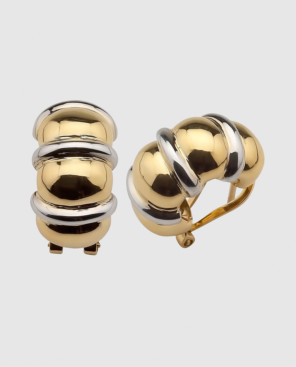 Pendientes de cierre omega El Corte Inglés de oro bicolor Oro / Plata Oro / Plata-2